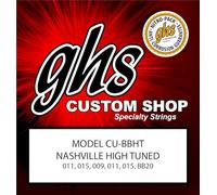 GHS Strings Nashville High Tuning Guitar Strings, Light Gauge (11-20) | High Strung/Nashville Tuning Set, Studio Bright Tone, Perfect for Layering & Recording, Bright Bronze, Model: CU-BBHT SET