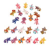 Ghshanog 24Pcs 3D Printed Axolotl,3D Printed Animals Mini Set,12Colors Axolotl Toy Flexible Articulating Figures for Play, Home Office Desk Display & Sensory Stimulation