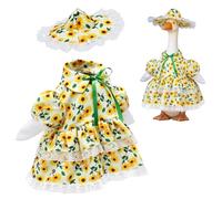Ghshanog 2Pcs Porch Goose Outfit, Funny Cement Goose Costume, Yard Gooses Costume Accessories for 23" Concrete Lawn Statue, Summer Outdoor Garden Yard Patio Decor Accessories(Style 1)