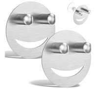 Ghshanog 2Pcs Smile Face Sponge Holder, Suction Sponge Organizer, Stainless Steel Sponges Holder Funny Sink Tidy Organiser for Countertop Kitchen Bathroom Storage & Organisation