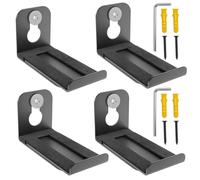 Ghshanog 4Pcs Soundbar Wall Mount Bracket,Universal Sound Bar Wall Mounts Under TV,10.5x6.2x5cm Carbon Steel Speaker Brackets,Anti Slip Sound Bar Mount Hold up to 30 lbs with Hardware Kit