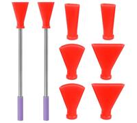 Ghshanog 8Pcs Stainless Steel Straw Blow Nozzles Set,Fluid Art Blowing Tool Set with 4 Size Nozzles and Plastic Mouthpieces,Accessories Tool for Fluid Art Bloom and Dutch Pouring(Red)