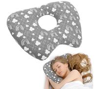 Ghshanog Ear Piercing Pillow for Side Sleepers,40x30cm Ear Pillow with Hole,Polyester & Cotton Orthopedic Support Soft Donut Pillows for Cnh and Ears Pain Inflammation Pressure Sores(Grey)