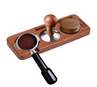 Ghshanog Espresso Tamping Station,Wooden Coffee Tamper Mat, Coffee Tamper Holder Base with Tamping Holder,Distributor Slot for 51-58MM Tampers Portafilters,Espresso Accessories for Baristas