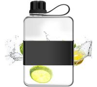 Ghshanog Flat Water Bottle for Purse,500ML Portable Square Water Bottle with Handle,Tritan Slim Water Bottles Leak-Proof Travel Flask Mug for Mountain Climbing, Camping, Parties, School