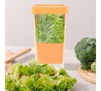 Ghshanog Herb Keeper for Refrigerator,Fresh Cut Herb Saver, Clear Storage Container for Cilantro Parsley Thyme Mint Asparagus,13x10.5x23CM Preserver Keeps Cilantro Greens Fresh for 2-3 Weeks(Orange)