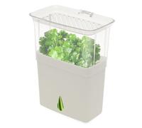 Ghshanog Herb Saver for Refrigerator, Plastic Fresh Herb Keeper,Clear Storage Container with Removable Partition,18x11x23cm Herbs Fridge Storage That Keeps for Cilantro Parsley Thyme Mint Asparagus