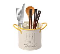 Ghshanog Kitchen Utensil Holder,Metal Cutlery Holder for Countertop with Handle,12x12.5cm Utensils Caddy with 4 Removable Compartment,Utensil Crock for Kitchen Storage(Style 1)