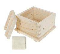 Ghshanog Tofu Press Mould,Wooden Cheese Press Paneer Maker Kit with Drain Hole,Paneer Making Mold for Homemade 2kg/4kgTofu Cheese(12x12x8CM)