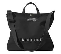 Ghsiuly Large Canvas Tote Bag for Women inside out Bag Crossbody Shoulder Bag with Adjustable Strap for Work Travel Shopping, Black, One Size