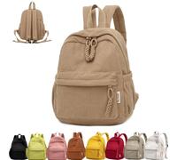GHTRHSB Womens Lightweight Corduroy Backpack Casual (khaki)