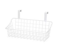 Ghulumn Basket with Grid Storage Basket, It Behind a Door or on a Railing, over the Cabinet Door, White