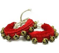 Ghungroo Bells for Indian Classical Dance - 1 to 4 Line Variants - Handmade Brass Bells on Cotton String - Ankle Bells for Kathak, Bharatanatyam, Odissi - for Kids & Adults (1 Pair) (1 Line)