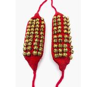 Ghungroo Bells for Indian Classical Dance - 1 to 4 Line Variants - Handmade Brass Bells on Cotton String - Ankle Bells for Kathak, Bharatanatyam, Odissi - for Kids & Adults (1 Pair) (4 Line)