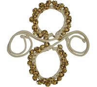 Ghungroo Bells for Indian Classical Dance- 25,-25 Bell No. 14 Brass Bells Handmade Cotton String Ankle Bells for Kathak Dance Kids, Adults (1 Pair)