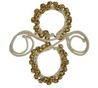 Ghungroo Bells for Indian Classical Dance - 25, 50, 100 Brass Bells - Handmade on Cotton String - Ankle Bells for Kathak, Bharatanatyam, Odissi - for Kids, Adults & Professionals (1 Pair) (25 bells)