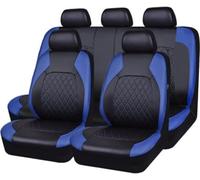 GHUYGTT 9 Pieces Set Leather Car Seat Covers for S-koda Karoq 2018-2024, Waterproof Comfortable Breathable Seat Protector Full Set Automobile Accessories,D/Blue