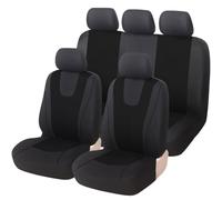 GHUYGTT Car Seat Covers Full Set for Seat Mii Ibiza Leon Arona Ateca Tarraco Alhambra, Full Surround Cloth Non-Slip Breathable Seat Covers Protector Front Rear Seat Interior Accessories,D/Black