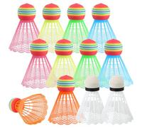 GHVACZS Pack of 12 Shuttlecocks, Plastic Shuttlecocks, Multicoloured Badminton Balls, Suitable for Indoor and Outdoor Sports, Training, Entertainment and Exercise