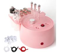 GHWMYD 3 in 1 Diamond Microdermabrasion Dermabrasion Machine, Professional Exfoliating Face Skin Care Equipment with Magic Wand, Spray Bottle and Vacuum Glass Tube for Home Beauty Salon (Pink)