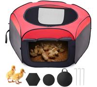 GHWMYD Brooder Box for Chick, Portable Baby Chicken Coop with Double Door and Zippered Cover, Small Animal Playpen Brooding Up to 15 Chicks, Ducklings, Waterproof Breathable Poultry Habitat Supplies