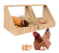 GHWMYD Nesting Box for Laying Hens, 2 Wall Mounted Painted Wood Nesting Boxes, Waterproof, for Various Breeds of Hens, 35.3 x 35.3 x 34.2 cm