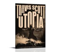 GHYFRD Travis Scott Utopia Poster Decorative Painting Canvas Mural Is Bright And Beautiful, Suitable for Office Bedroom Decorative Painting to Create The Right AtmosphereFrame-style08x12inch(20x30cm)