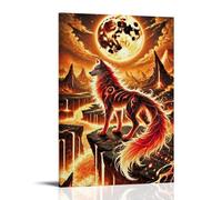 GHYFRD Wolf Totems Poster Decorative Painting Canvas Mural Is Bright And Beautiful, Suitable for Office Bedroom Decorative Painting to Create The Right AtmosphereFrame-style08x12inch(20x30cm)