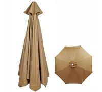 Ghygetrich Replacement Parasol Canopy, Replacement Parasol Fabric Cover Garden Parasol Covers Garden Umbrella Cover Khaki 3m/8Arms