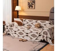 Ghygetrich Sofa Cover, Recliner Sofa Covers Sofa Cover L Shape 4 Seater Sofa Cover Sofa Arm Covers Sofa Bed Cover Corner Sofa Cover Sofa Cushion Covers Dark Brown 180 * 340cm