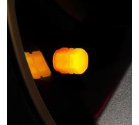 GHYJPAJK 4 Pcs Dust Caps for Car Tyres,Universal Fluorescent Tyre Valve Caps,Luminous Tire Valve Cap,Car Glow Tire Air Caps Cover for General Cars, Trucks, Motorcycles(yellow)