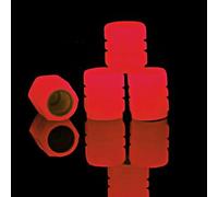 GHYJPAJK 4 Pcs Dust Caps for Car Tyres,Universal Fluorescent Tyre Valve Caps,Luminous Tire Valve Cap,Car Glow Tire Air Caps Cover for General Cars, Trucks, Motorcycles(red)