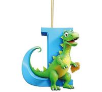 GHYJPAJK Dinosaur Christmas Ornaments, 26 Letter Cartoon Pendant,Dinosaur Xmas Tree Decorations Acrylic Dino Figures Hanging Gift, Christmas Tree Topper Ornaments for Christmas Tree (J)