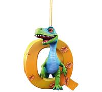 GHYJPAJK Dinosaur Christmas Ornaments, 26 Letter Cartoon Pendant,Dinosaur Xmas Tree Decorations Acrylic Dino Figures Hanging Gift, Christmas Tree Topper Ornaments for Christmas Tree (Q)