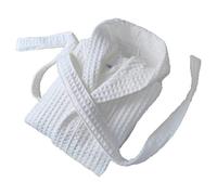 GHYUBYER Kids Boys Girls Double Layer Waffle Bathrobe ，100% Cotton Long Hooded Robes For Kids Children 2-12 Years (Color : White 1, Size : 6-12Years)