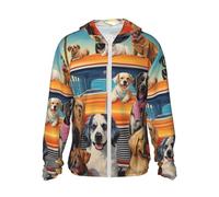 GHZQJFD Sun Protection Hoodie Lightweight Jacket Dog Days of Summer Long Sleeve Sun Shirt Quick Dry Rash Guard for Outdoor, Black, XXL
