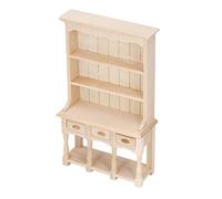 Ghzste 1/12 Birch Mini Dollhouse Bookshelf, Colorful DIY Classic Pure Wood Display Box,Copper Bookcase for Children, Boys, Girls,Pure Colors, Best House Accompany