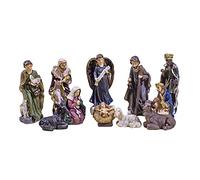 Ghzste 11 PCS Nativity Set, Resin Christmas Nativity Figurine, Nativity Scene Decorations Indoor, Religious Collectibles Gifts, Christmas Ornaments for Holiday Tabletop Fireplace