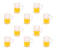 Ghzste 12,Dollhouse Beer Mug Miniature, Fun Resin Toy Decor for Birthday Party and Mini Garden (Hexagonal cup with foam)