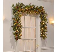Ghzste 2.7m Artificial Christmas Rattan Garland Decorations with 50 Led Lights for Xmas Trees, Fireplaces, Stairs, Doors, Gardens and Yards (A)