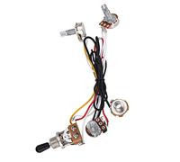 Ghzste 2 Volume, 1 Tone, 1 Jack 500K Pots Wiring Harness with 3 Way Switch for Electric Guitar Bass, Made of Quality Materials, Easy Installation