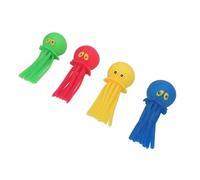 Ghzste 4pcs Octopus Ball Toy, Luminous Stress Relief Sensory Kids Bath Toy for Boys Girls, Colorful Design, Safe Rubber with Sponge, 16cm x 7cm, Fun Beach Pool