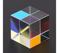 Ghzste 6 Sided Optical Glass Cube Beam Splitting Prism for Science Experiments Craft, with Bright Light Color Rendering Decorative Prism (1.5 * 1.5*.5cm)