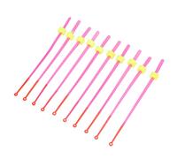 Ghzste ABS Ice Fishing Rod Tip, 10pcs Mini Top Section Extension Pole, Lightweight and Flexible, Ice Fishing Pole Tip, Ultra Light, Rose Red, Small and ultra light, convenient for (12cm)