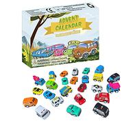 Ghzste Advent Calendar 2025 24PCS Mini Pulls Back Cars Toy Set with Christmas Countdown Calendar Blind Box for Children over 3 Year Old, Educational Learning Toys (Orange)