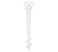 Ghzste Beach Umbrella Sand Anchor Heavy Duty Metal No Dig Beach Sand Ground Umbrella Anchor Stake Ground Spike for Beach Wild Fishing (white)