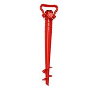 Ghzste Beach Umbrella Sand Anchor Heavy Duty Metal No Dig Beach Sand Ground Umbrella Anchor Stake Ground Spike for Beach Wild Fishing (red)