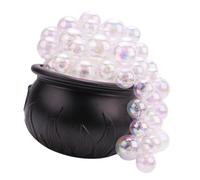 Ghzste Bubble Witch Cauldron Candy Jar, Vintage Plastic Bubbling Cauldron for Halloween Party Tabletop Decoration, DIY Spooky Decor