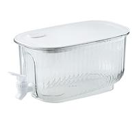 Ghzste Cold Water Drink Bucket Beverage Drink Dispenser Large Capacity Food Grade Thickened Leakage Proof Cold Kettle with Faucet for Home (Transparent White)
