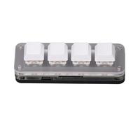 Ghzste Compact 4 Key Mechanical Keyboard, Red Switch RGB Gaming Office Media Controller with RGB and Dedicated Programming Software